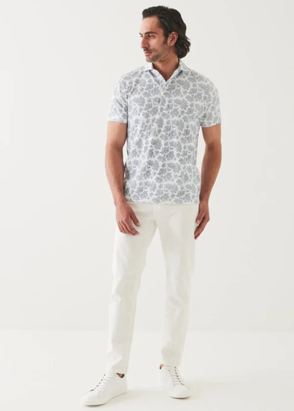 PATRICK ASSARAF Pima Cotton Stretch Printed Polo | Men Polos