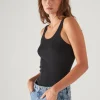 PATRICK ASSARAF Pima Cotton Stretch Scoop Neck Rib Tank | Women T-Shirts