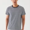 PATRICK ASSARAF Pima Cotton Stretch Striped T-Shirt | Men T-Shirts