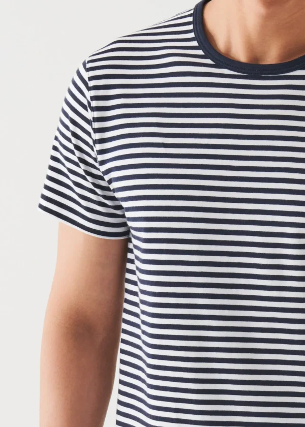 PATRICK ASSARAF Pima Cotton Stretch Striped T-Shirt | Men T-Shirts