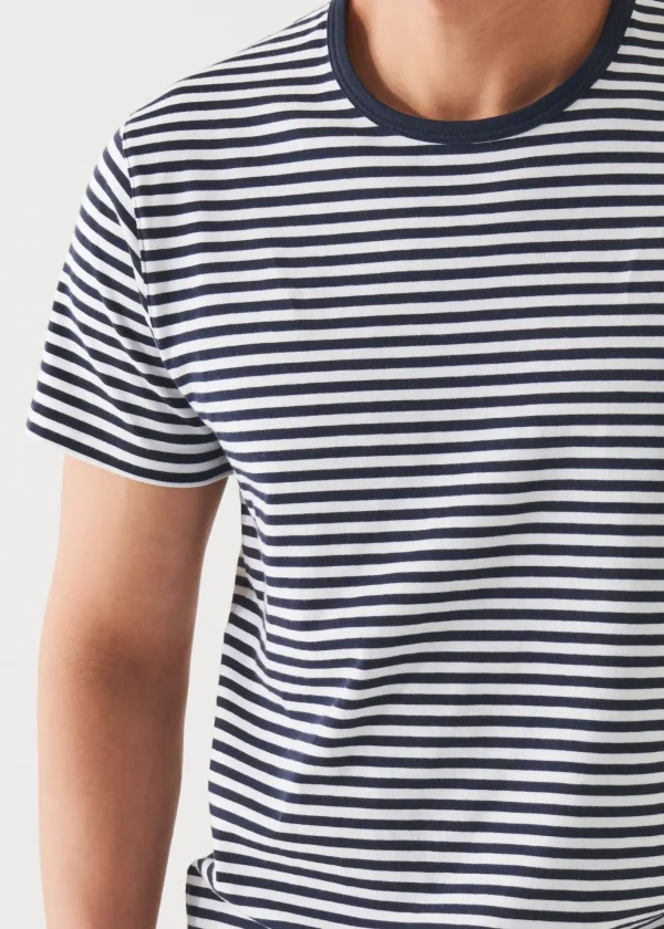 PATRICK ASSARAF Pima Cotton Stretch Striped T-Shirt | Men T-Shirts