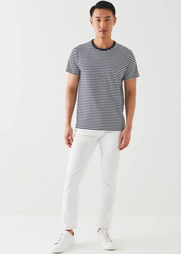 PATRICK ASSARAF Pima Cotton Stretch Striped T-Shirt | Men T-Shirts