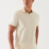 PATRICK ASSARAF Pima Cotton Stretch Tipped Open Polo | Men Polos