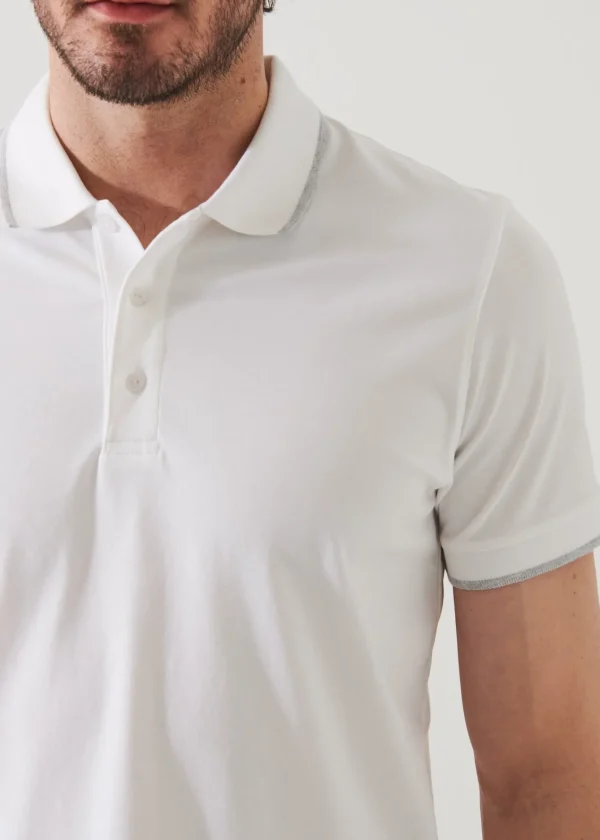 PATRICK ASSARAF Pima Cotton Stretch Tipped Polo | Men Polos