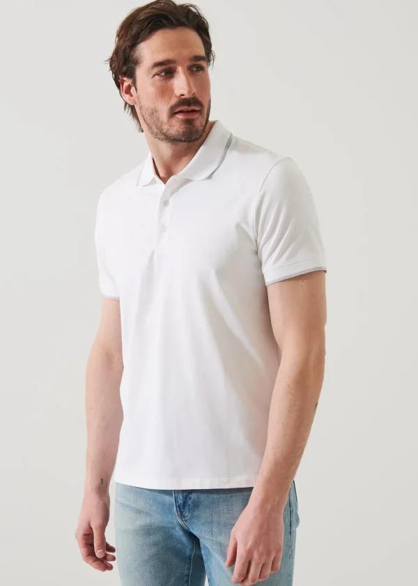 PATRICK ASSARAF Pima Cotton Stretch Tipped Polo | Men Polos