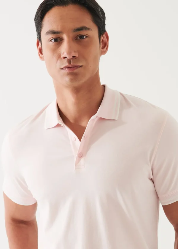 PATRICK ASSARAF Pima Cotton Stretch Tipped Polo | Men Polos