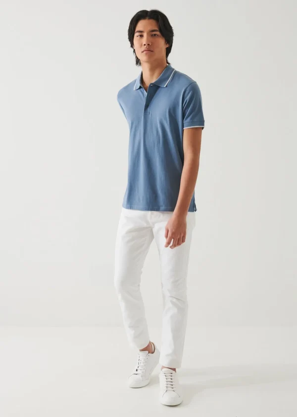 PATRICK ASSARAF Pima Cotton Stretch Tipped Polo | Men Polos