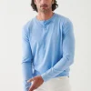 PATRICK ASSARAF Pima Cotton Stretch Vintage Wash Henley | Men T-Shirts