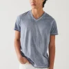 PATRICK ASSARAF Pima Cotton Stretch Vintage Wash V-Neck T-Shirt | Men T-Shirts