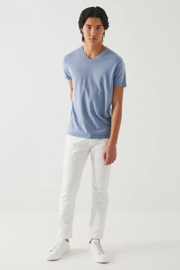 PATRICK ASSARAF Pima Cotton Stretch Vintage Wash V-Neck T-Shirt | Men T-Shirts