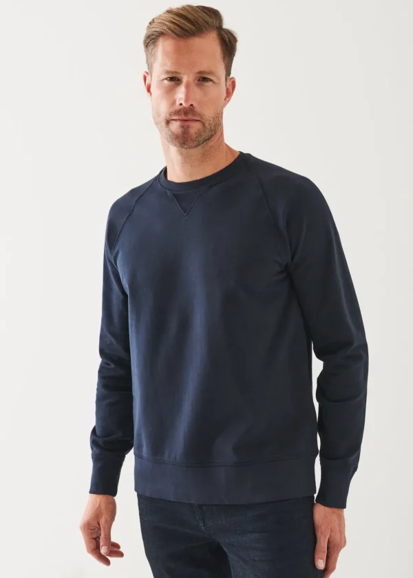 PATRICK ASSARAF Pima Stretch Fleece Crewneck | Men Sweatshirts & Hoodies