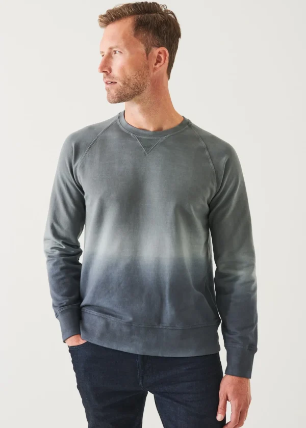 PATRICK ASSARAF Pima Stretch Fleece Degrade Crewneck | Men Sweatshirts & Hoodies