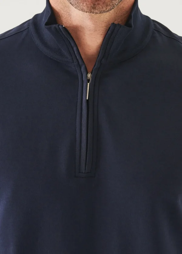 PATRICK ASSARAF Pima Stretch Fleece Quarter-Zip | Men Sweatshirts & Hoodies