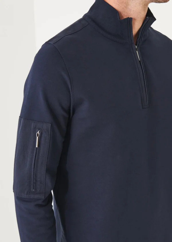 PATRICK ASSARAF Pima Stretch Fleece Quarter-Zip | Men Sweatshirts & Hoodies