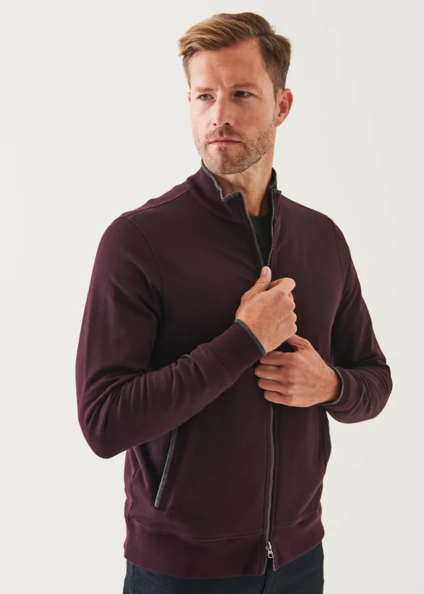 PATRICK ASSARAF Pima Stretch Fleece Track Jacket | Men Sweatshirts & Hoodies