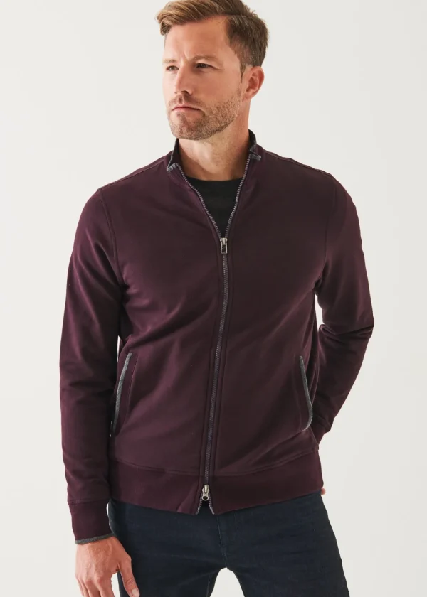 PATRICK ASSARAF Pima Stretch Fleece Track Jacket | Men Sweatshirts & Hoodies