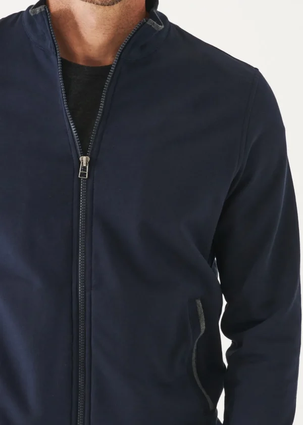 PATRICK ASSARAF Pima Stretch Fleece Track Jacket | Men Sweatshirts & Hoodies