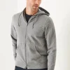 PATRICK ASSARAF Pima Stretch Fleece Zip-Up Hoodie | Men Sweatshirts & Hoodies