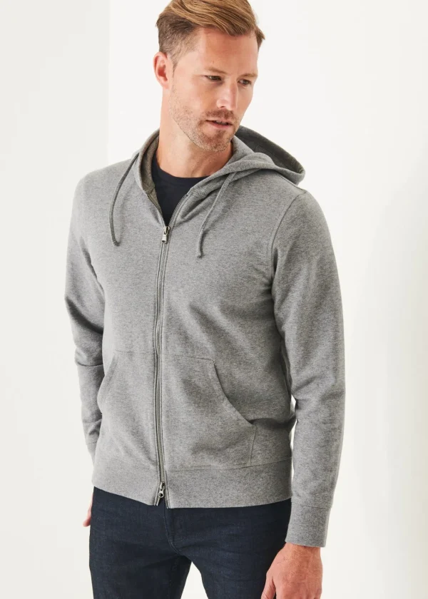 PATRICK ASSARAF Pima Stretch Fleece Zip-Up Hoodie | Men Sweatshirts & Hoodies