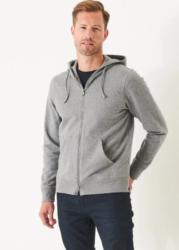 PATRICK ASSARAF Pima Stretch Fleece Zip-Up Hoodie | Men Sweatshirts & Hoodies