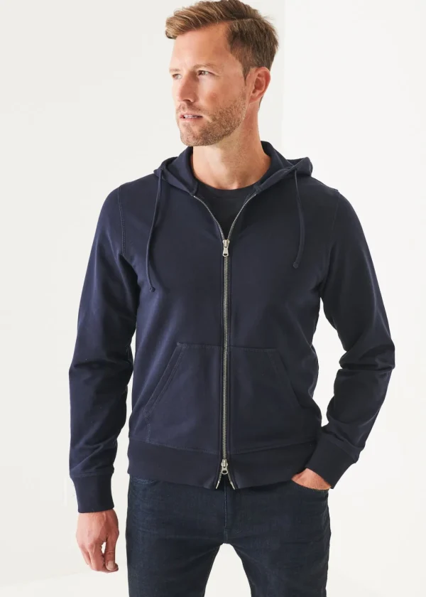 PATRICK ASSARAF Pima Stretch Fleece Zip-Up Hoodie | Men Sweatshirts & Hoodies