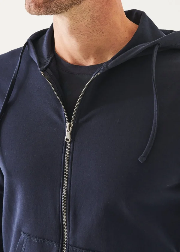 PATRICK ASSARAF Pima Stretch Fleece Zip-Up Hoodie | Men Sweatshirts & Hoodies