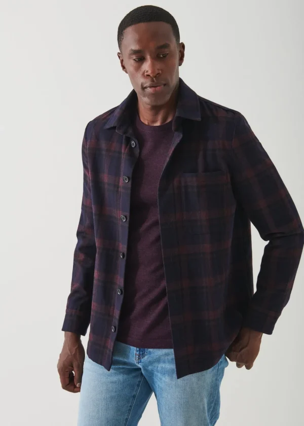 PATRICK ASSARAF Plaid Shirt Jacket | Men Outerwear