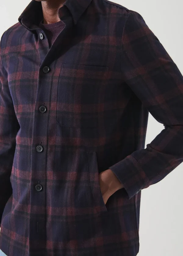 PATRICK ASSARAF Plaid Shirt Jacket | Men Outerwear