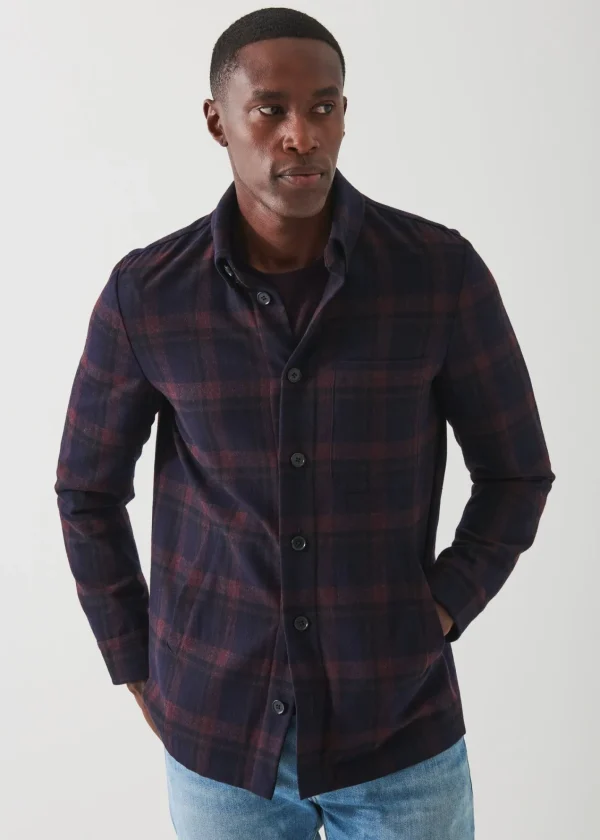 PATRICK ASSARAF Plaid Shirt Jacket | Men Outerwear