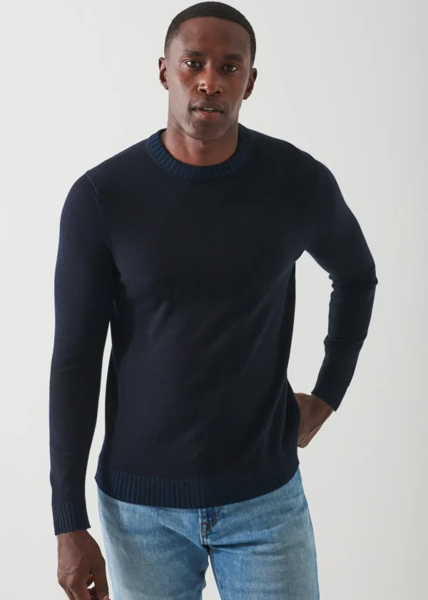 PATRICK ASSARAF Plaited Merino Wool Crewneck | Men Knitwear