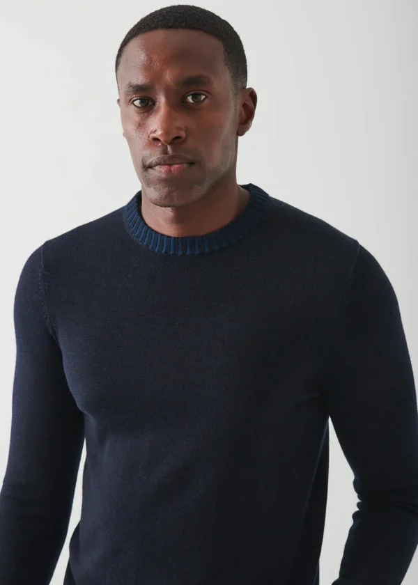 PATRICK ASSARAF Plaited Merino Wool Crewneck | Men Knitwear