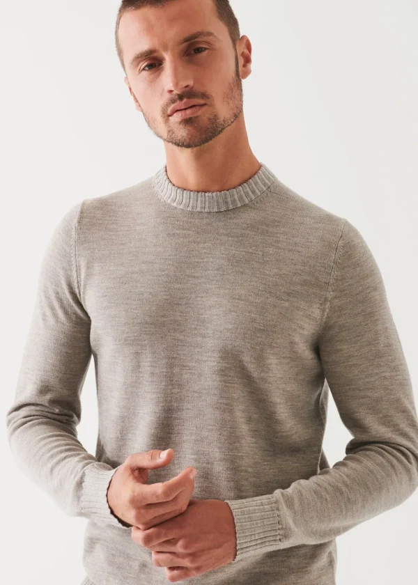 PATRICK ASSARAF Plaited Merino Wool Crewneck | Men Knitwear