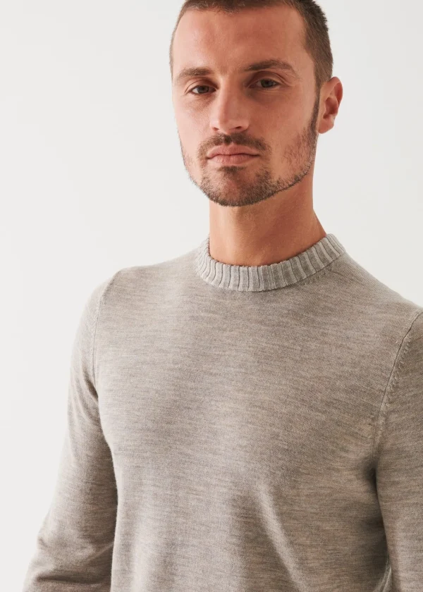 PATRICK ASSARAF Plaited Merino Wool Crewneck | Men Knitwear