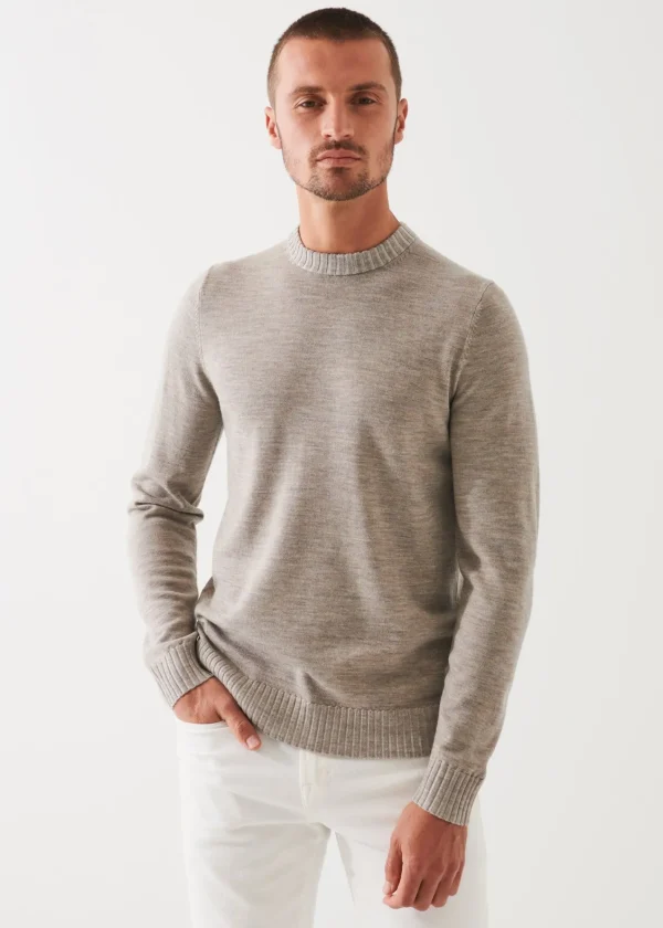 PATRICK ASSARAF Plaited Merino Wool Crewneck | Men Knitwear