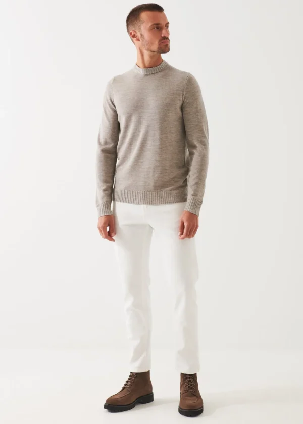 PATRICK ASSARAF Plaited Merino Wool Crewneck | Men Knitwear