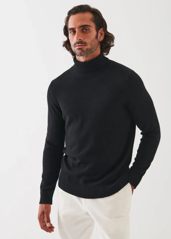 PATRICK ASSARAF Plaited Merino Wool Turtleneck | Men Knitwear