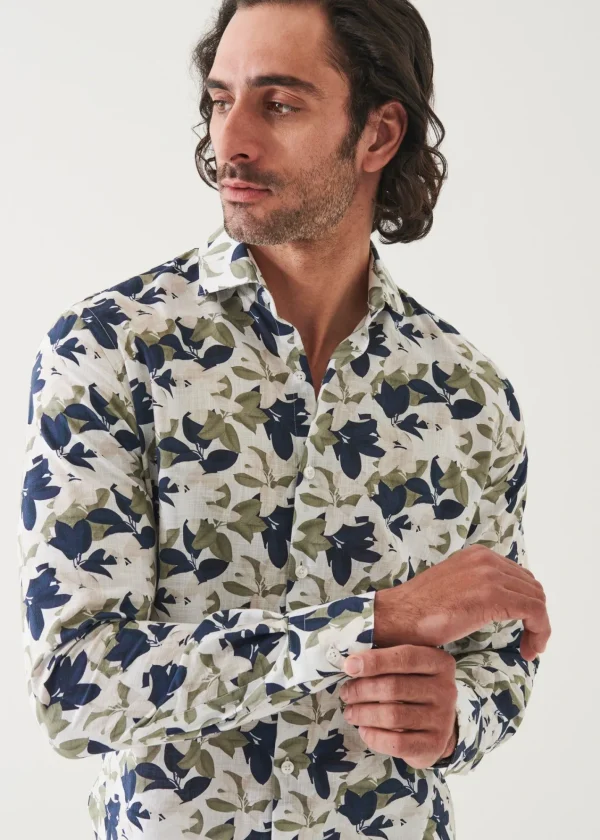 PATRICK ASSARAF Printed Cotton Long Sleeve Shirt | Men Shirts