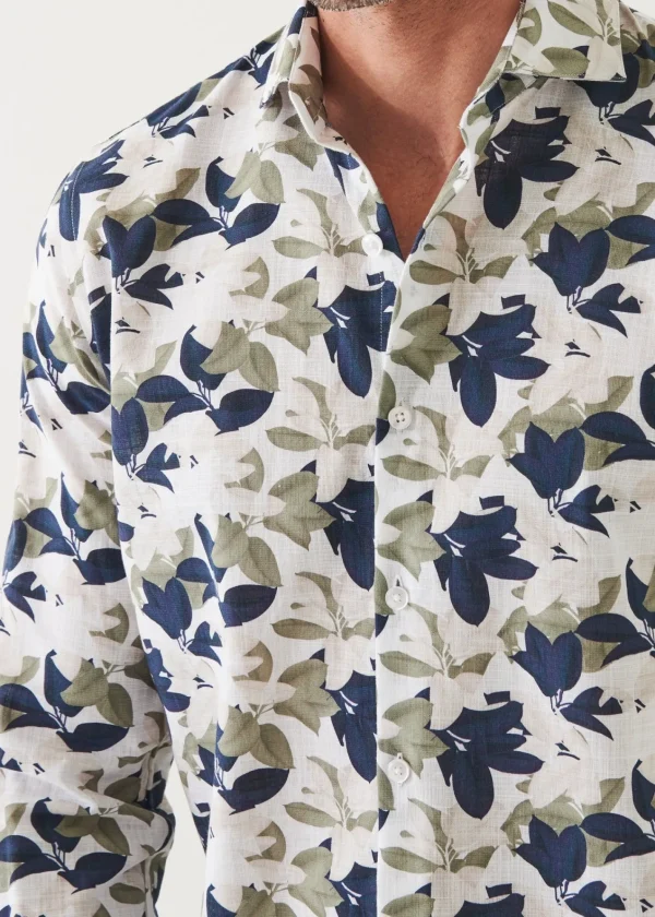 PATRICK ASSARAF Printed Cotton Long Sleeve Shirt | Men Shirts