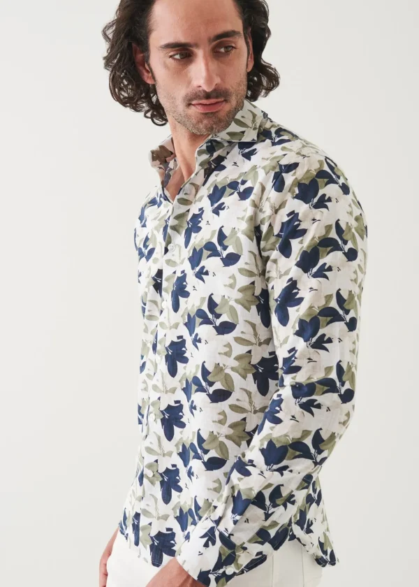 PATRICK ASSARAF Printed Cotton Long Sleeve Shirt | Men Shirts