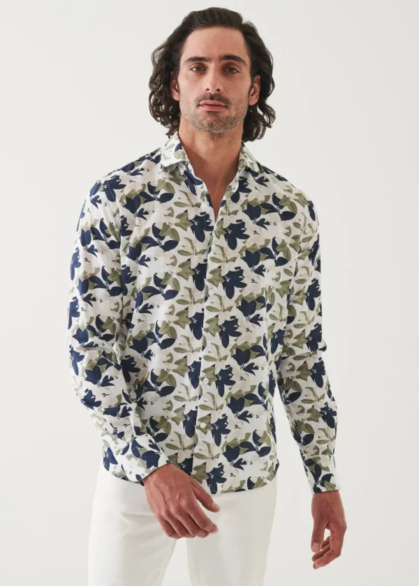 PATRICK ASSARAF Printed Cotton Long Sleeve Shirt | Men Shirts