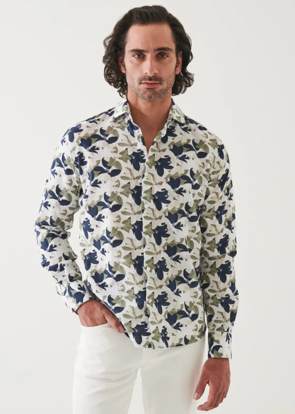 PATRICK ASSARAF Printed Cotton Long Sleeve Shirt | Men Shirts