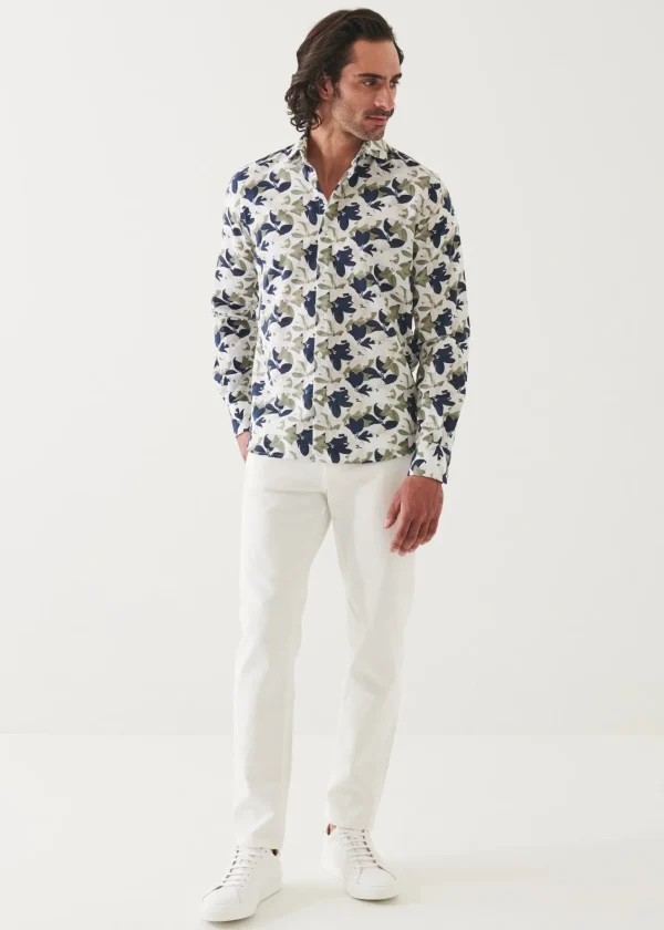 PATRICK ASSARAF Printed Cotton Long Sleeve Shirt | Men Shirts