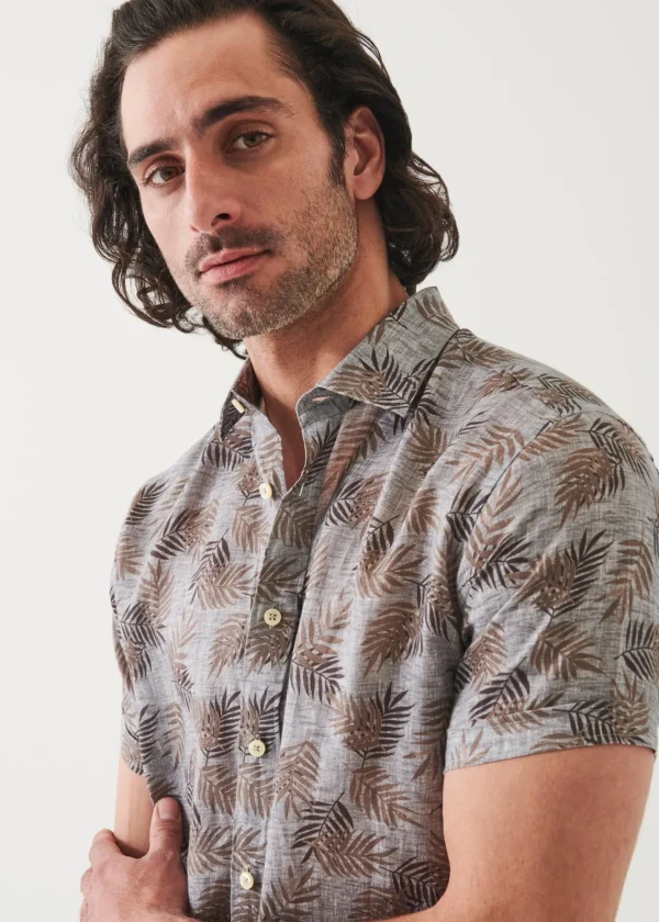 PATRICK ASSARAF Printed Linen Shirt | Men Shirts