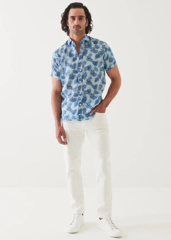 PATRICK ASSARAF Printed Linen Shirt | Men Shirts