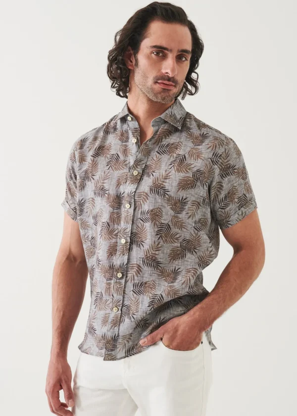 PATRICK ASSARAF Printed Linen Shirt | Men Shirts