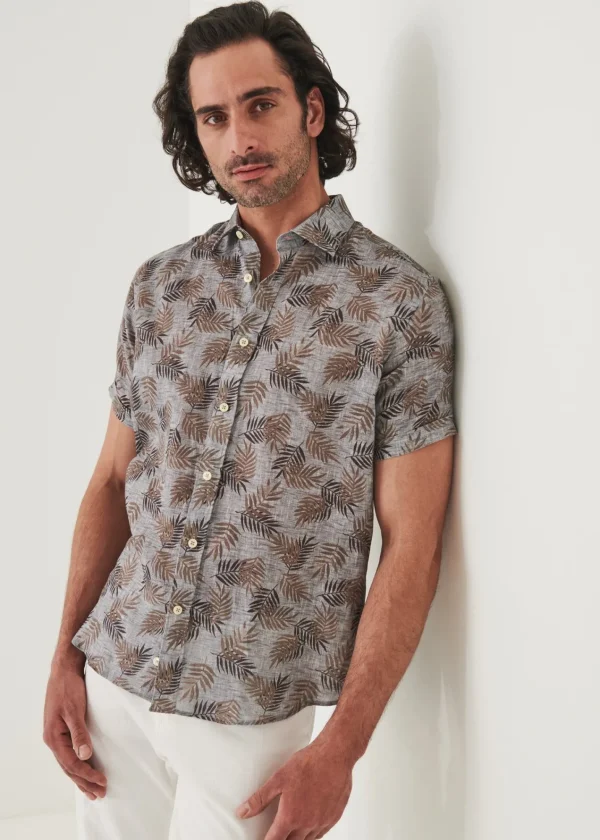 PATRICK ASSARAF Printed Linen Shirt | Men Shirts