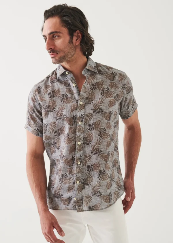 PATRICK ASSARAF Printed Linen Shirt | Men Shirts