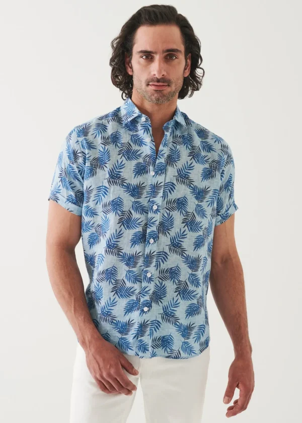 PATRICK ASSARAF Printed Linen Shirt | Men Shirts