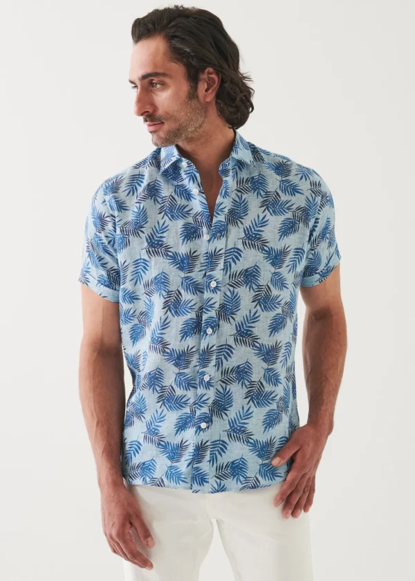 PATRICK ASSARAF Printed Linen Shirt | Men Shirts