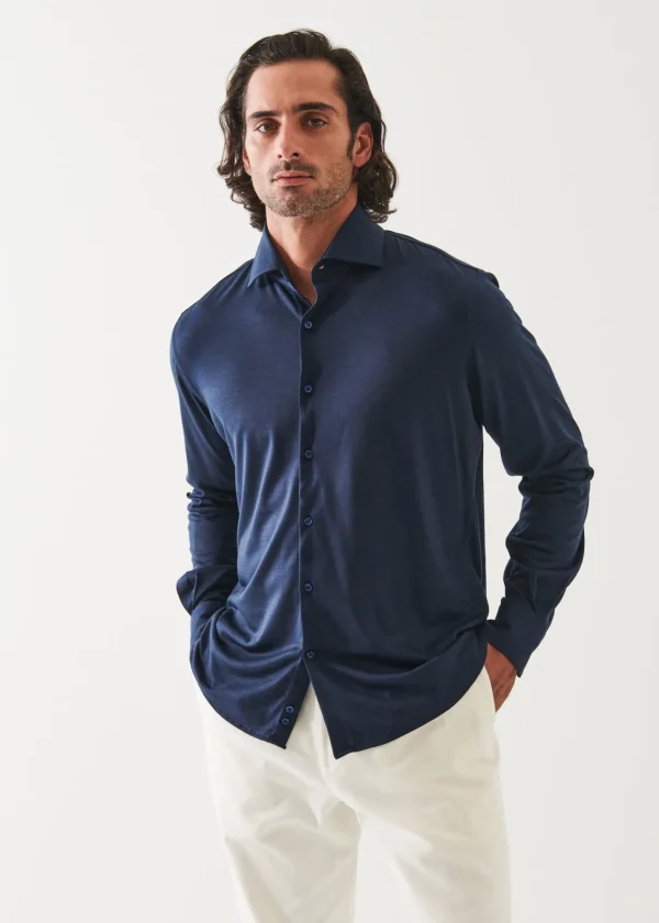 PATRICK ASSARAF Reda Active Wool Knit Shirt | Men Shirts